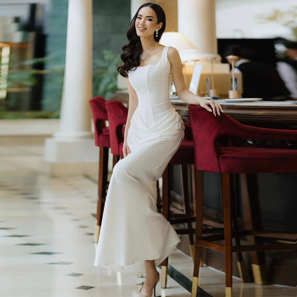 Forever 21 White Strappy Pleated Chic Summer Dress